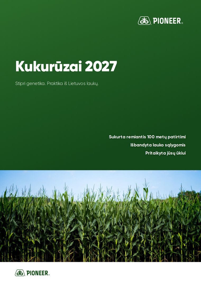 Pioneer kukurūzų brošiūros 2027 viršelis